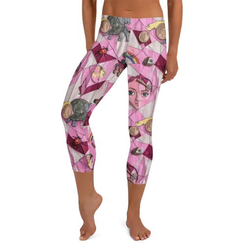 Pink Paradox on a Capri Leggings