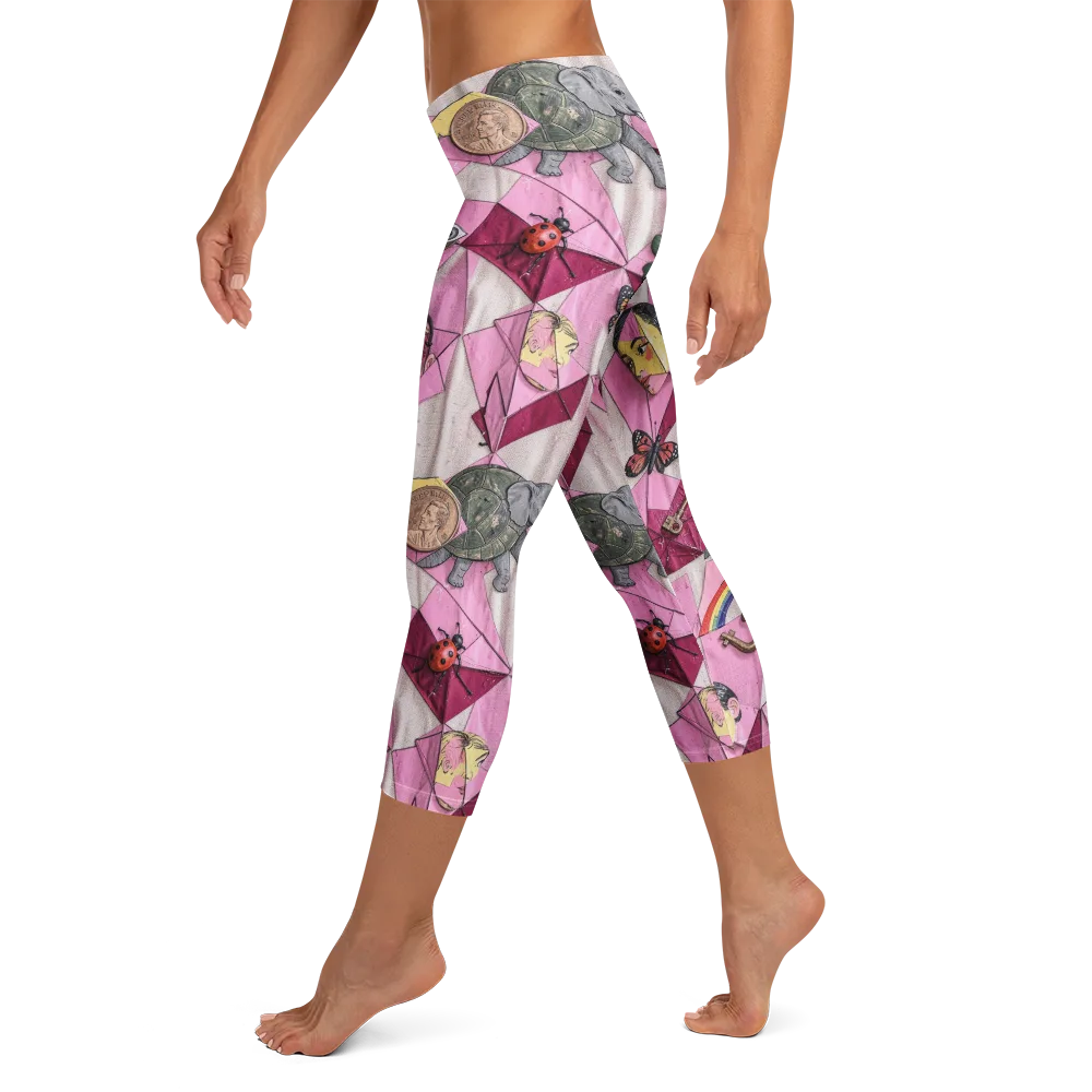 Pink Paradox on Capri Leggings — Left