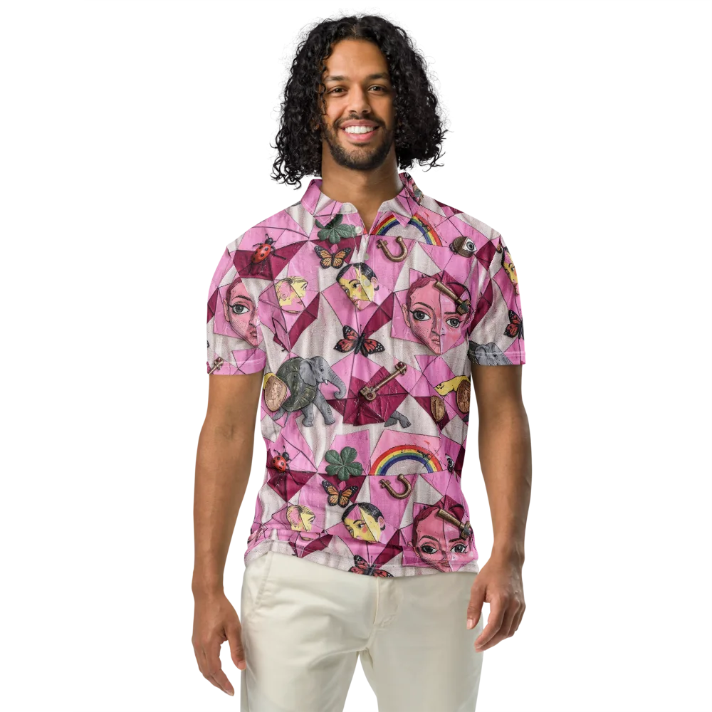 Pink Paradox on Men's Slim Fit Polo Shirt — Front