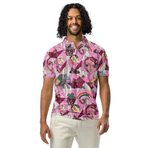 Pink Paradox on a Men's Slim Fit Polo Shirt