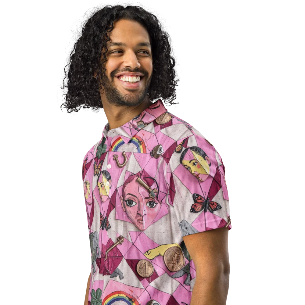 Pink Paradox on Men's Slim Fit Polo Shirt — Left Front