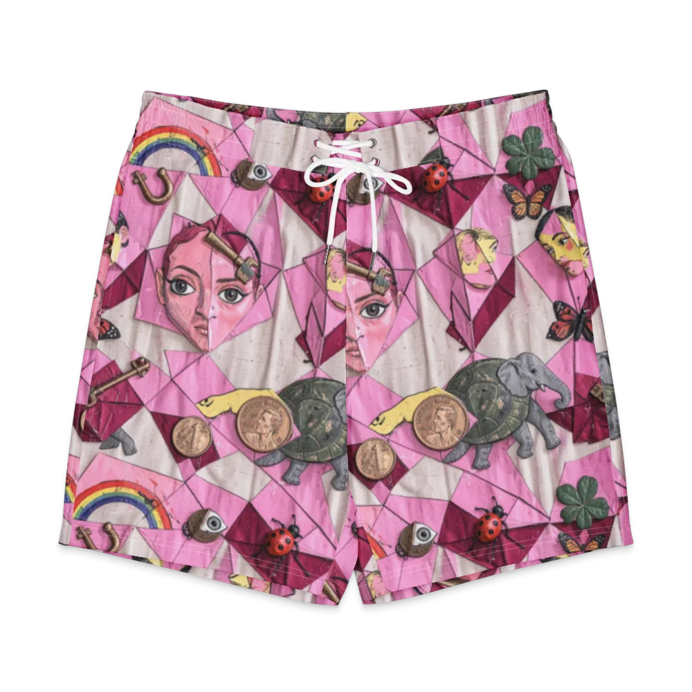 Pink Paradox on Men's Board Shorts — Front