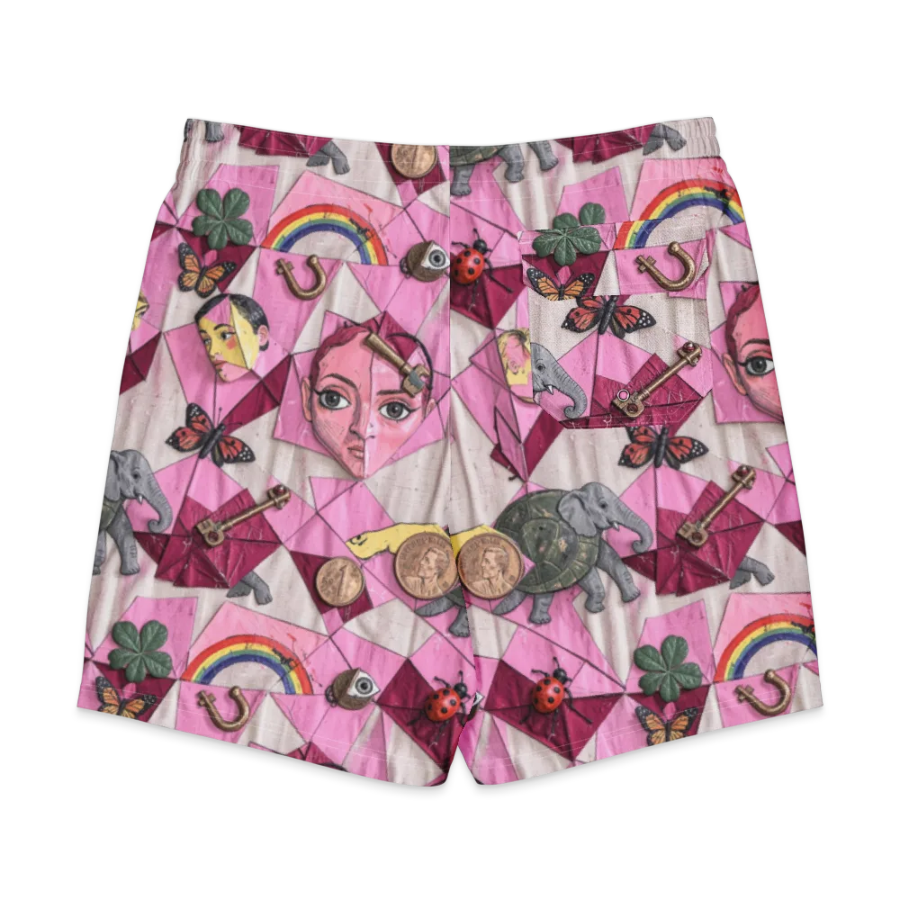 Pink Paradox on Men's Board Shorts — Back