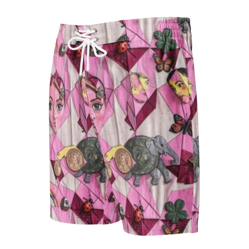 Pink Paradox on a Men's Board Shorts