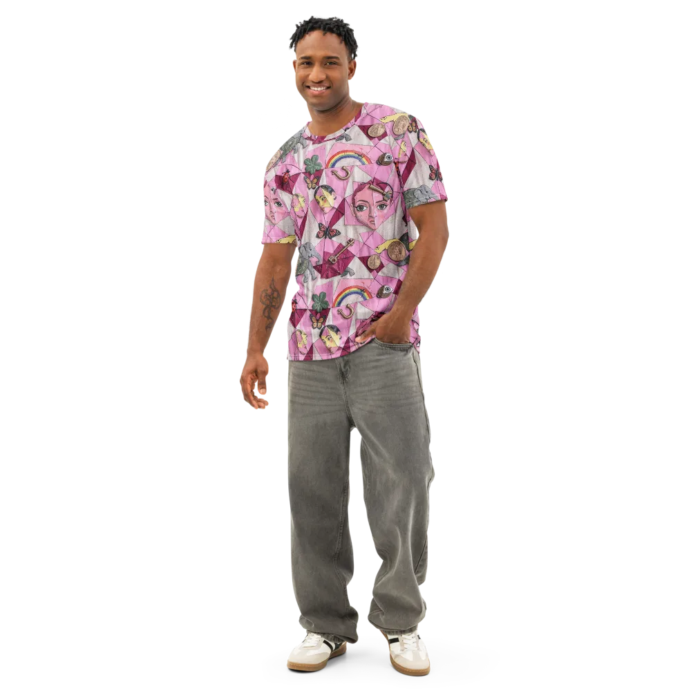 Pink Paradox on Men's Cotton Crew Neck T-Shirt — Front