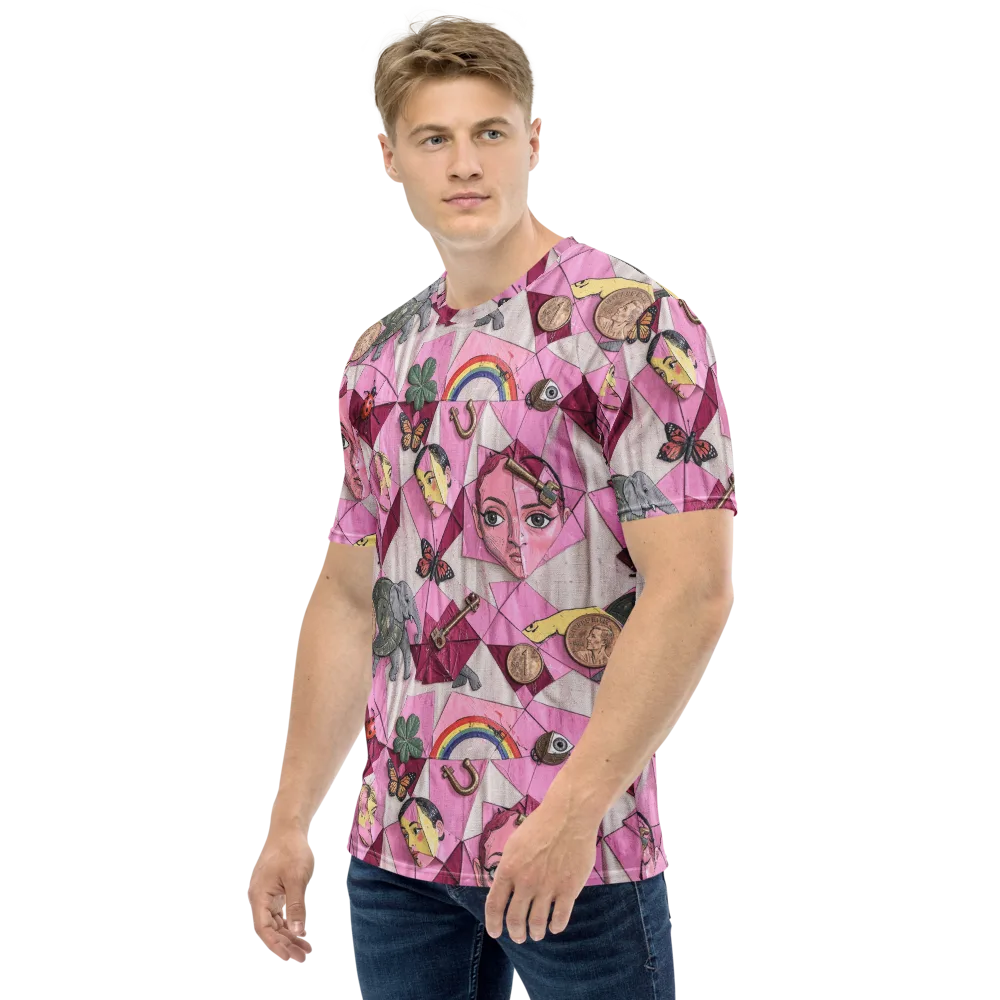 Pink Paradox on Men's Crew Neck T-Shirt — Left