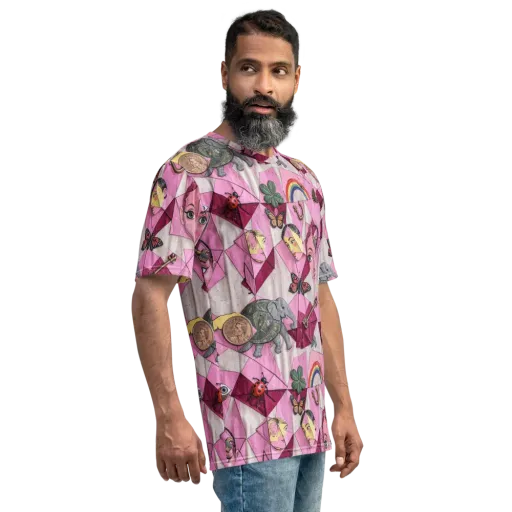 Pink Paradox on a Men's Crew Neck T-Shirt