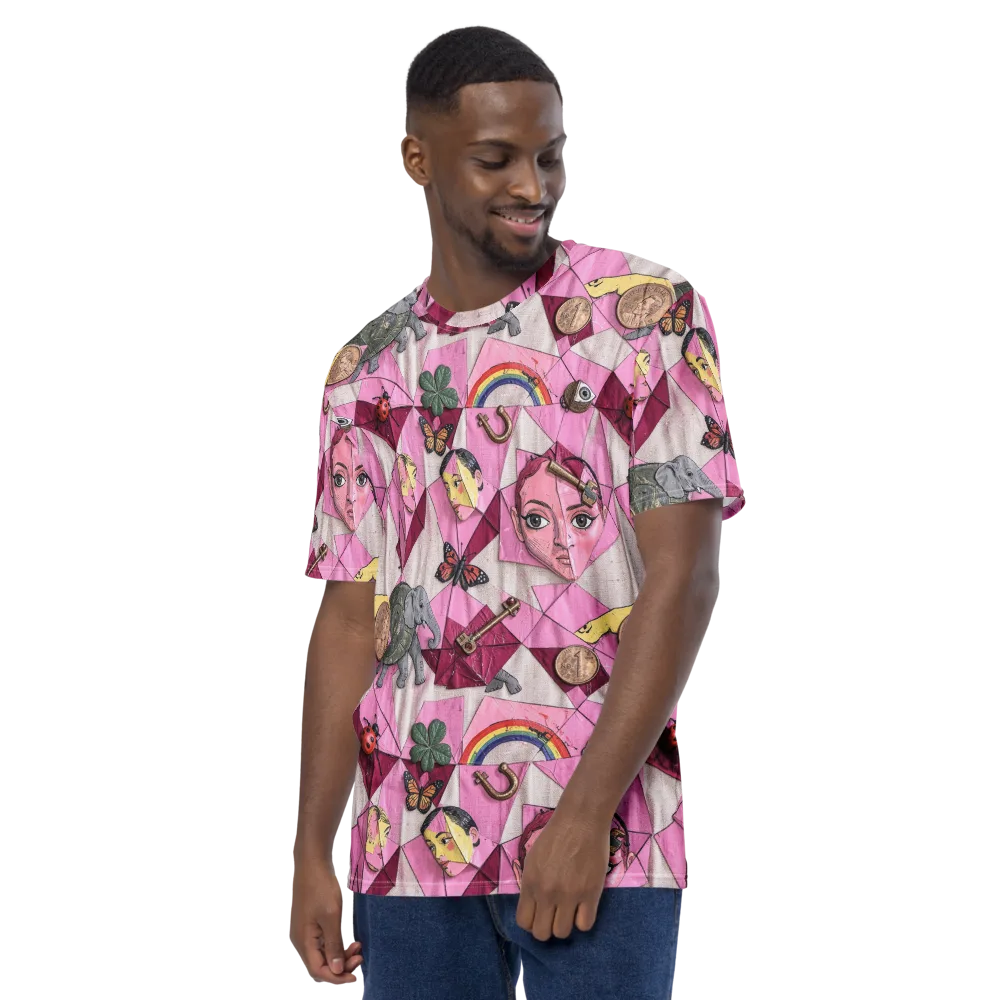 Pink Paradox on Men's Crew Neck T-Shirt — Left