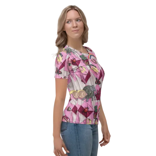 Pink Paradox on a Women's Crew Neck T-Shirt