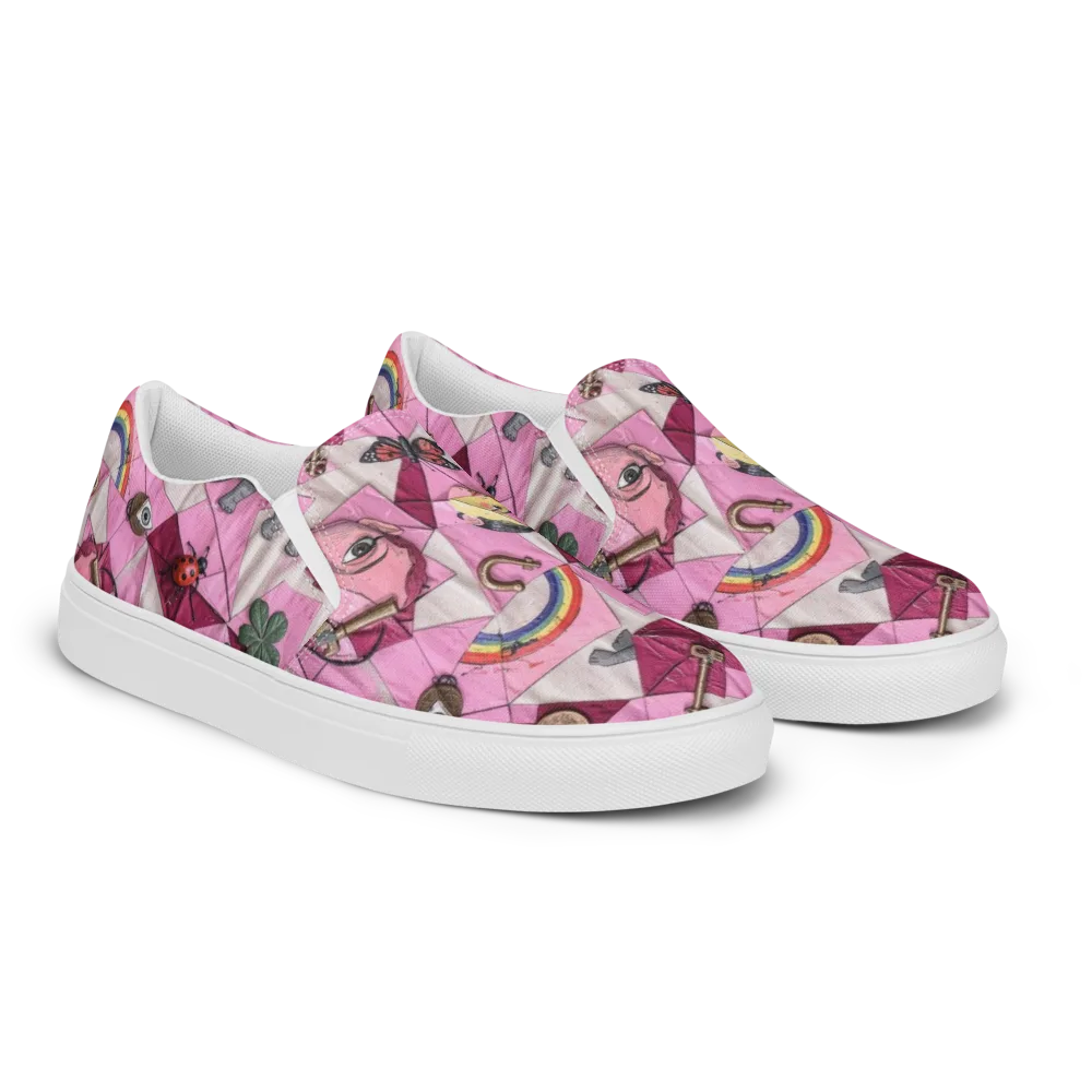 Pink Paradox on Men's Slip-On Canvas Shoes — Right Front