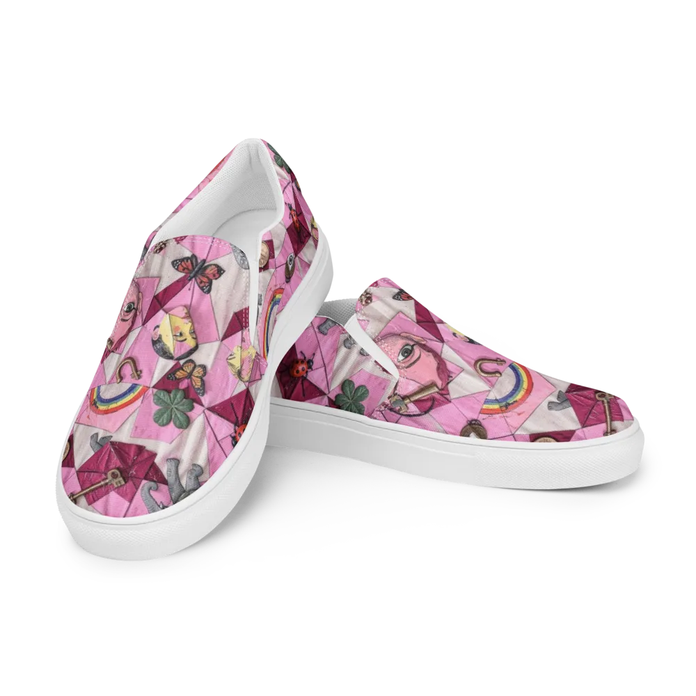 Pink Paradox on Men's Slip-On Canvas Shoes — Left Front