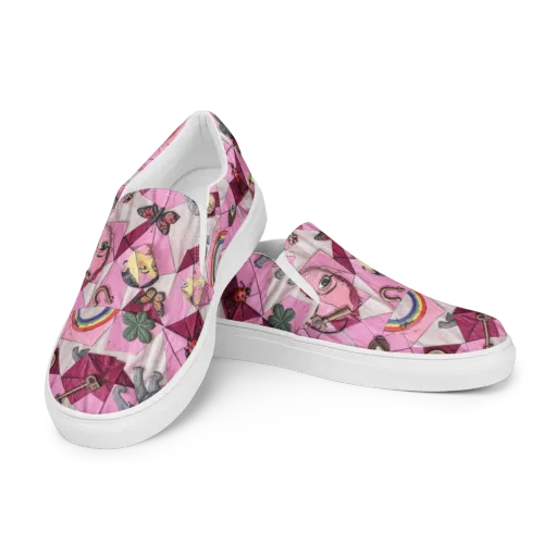 Pink Paradox on a Men's Slip-On Canvas Shoes