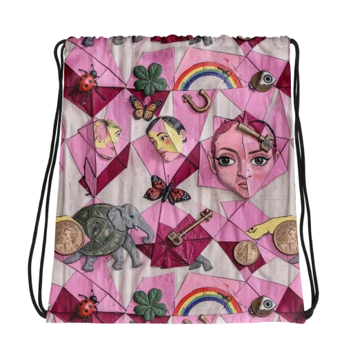 Pink Paradox on a Drawstring Bag