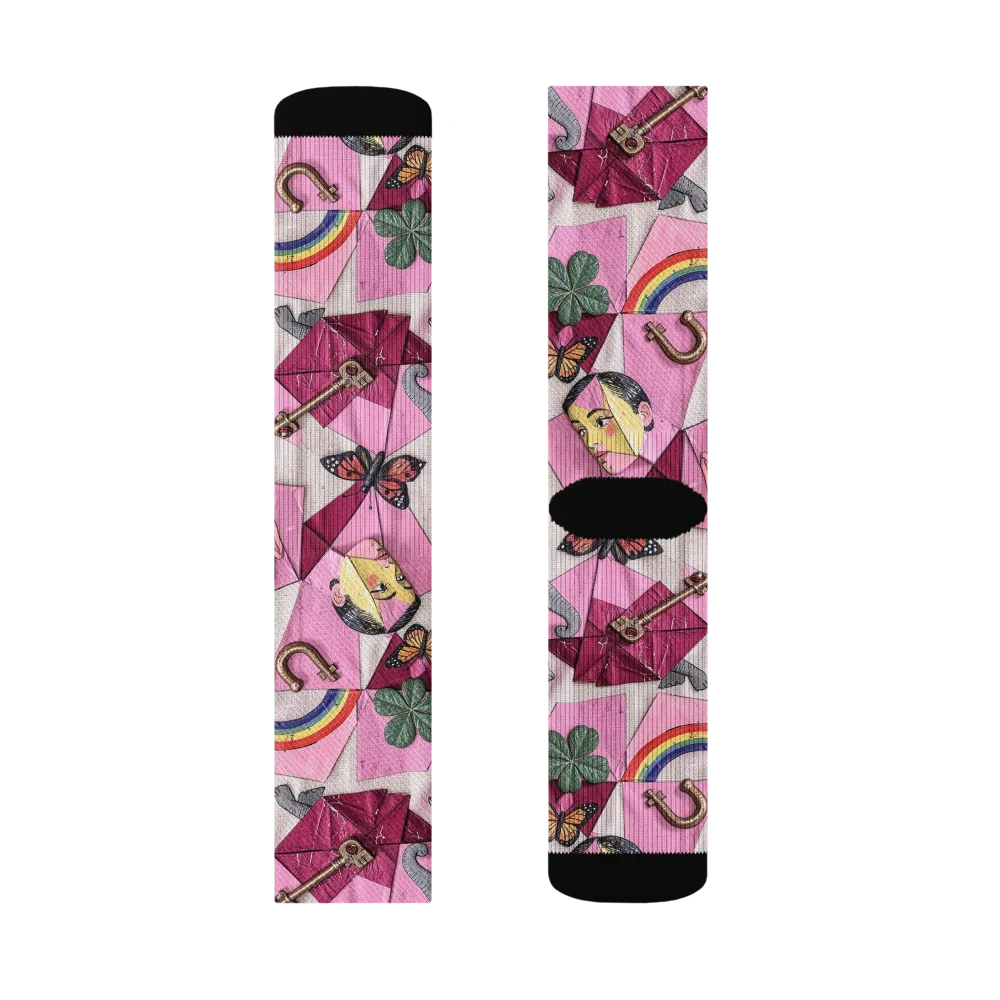 Pink Paradox on Socks — Left Sock