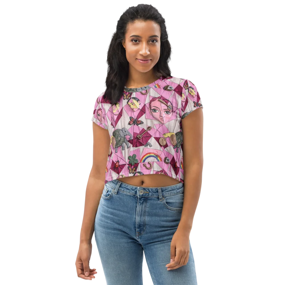 Pink Paradox on Crop Tee — Front