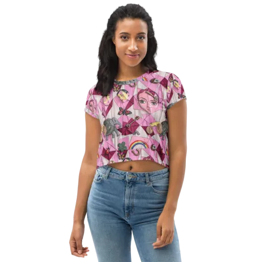 Pink Paradox on a Crop Tee