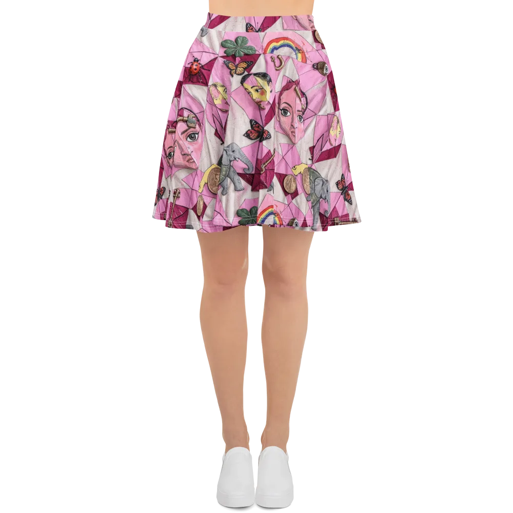 Pink Paradox on Skater Skirt — Front