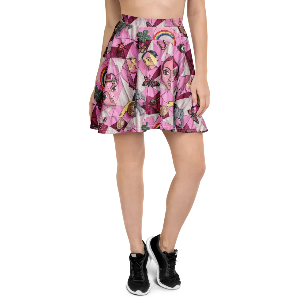 Pink Paradox on Skater Skirt — Front