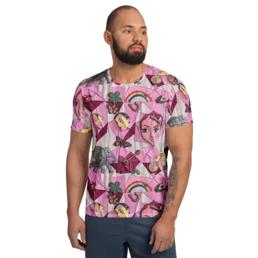 Pink Paradox on a Men's Athletic T-Shirt
