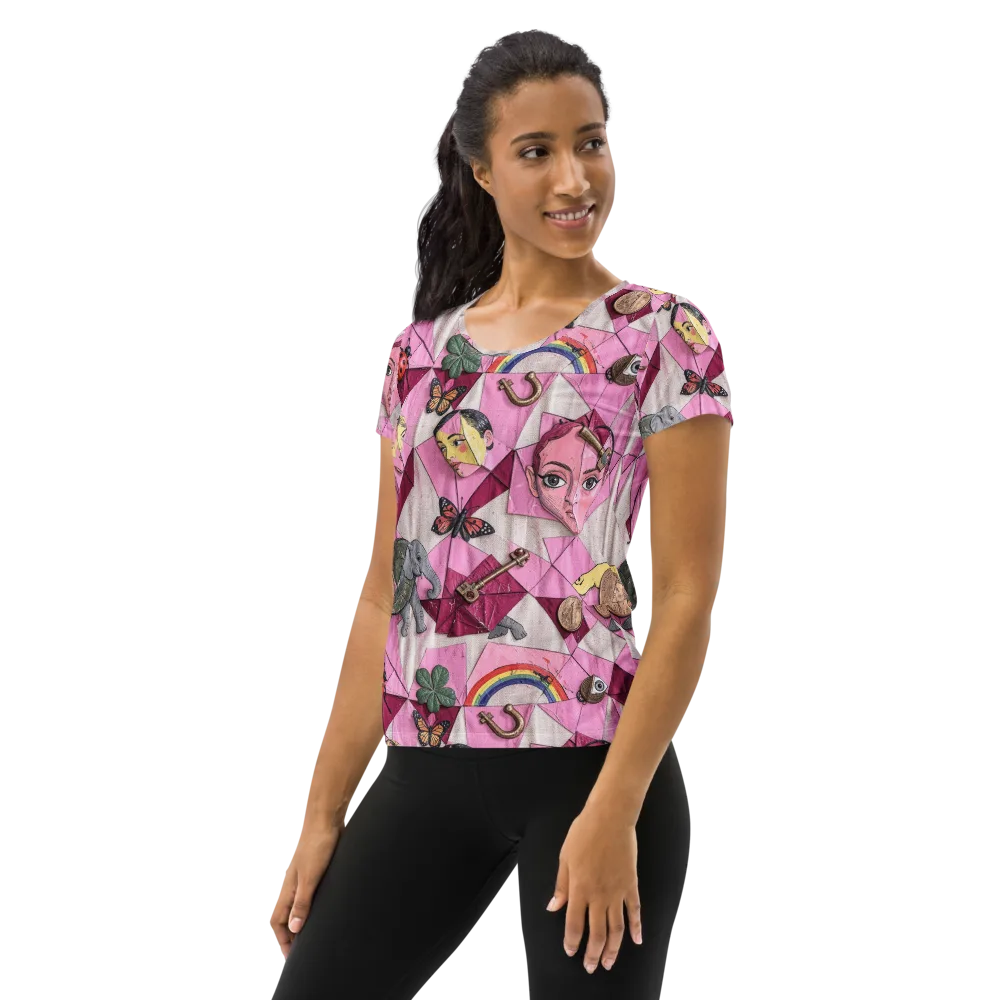 Pink Paradox on Women's Athletic T-Shirt — Left