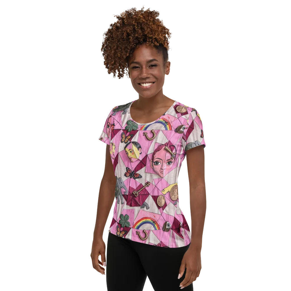 Pink Paradox on Women's Athletic T-Shirt — Left