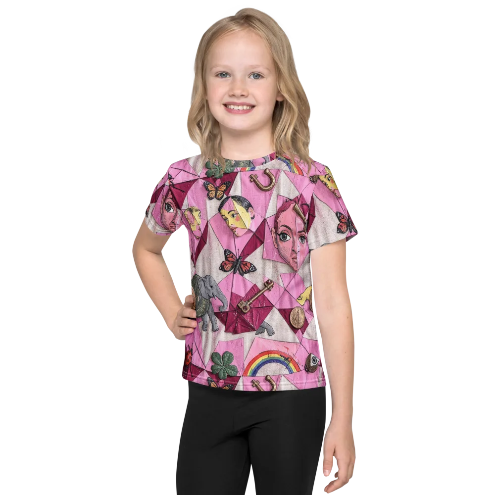 Pink Paradox on Kids Crew Neck T-Shirt — Front