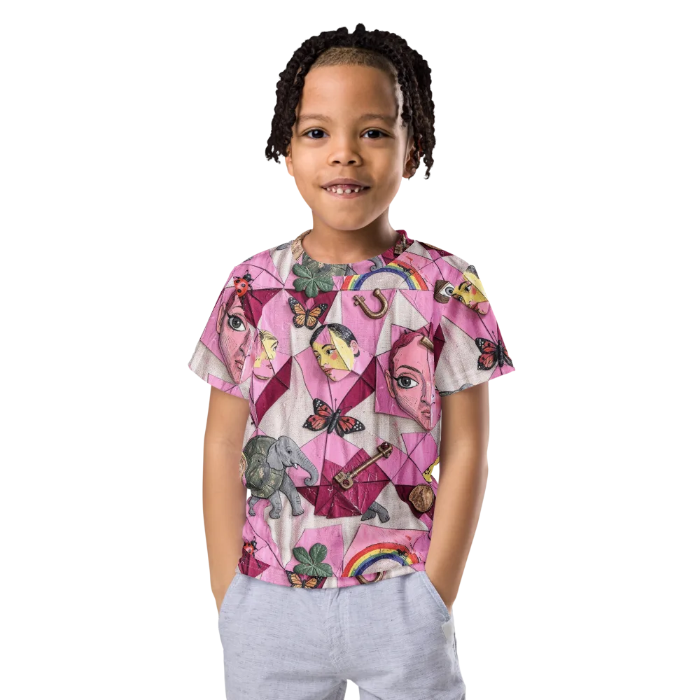 Pink Paradox on Kids Crew Neck T-Shirt — Front