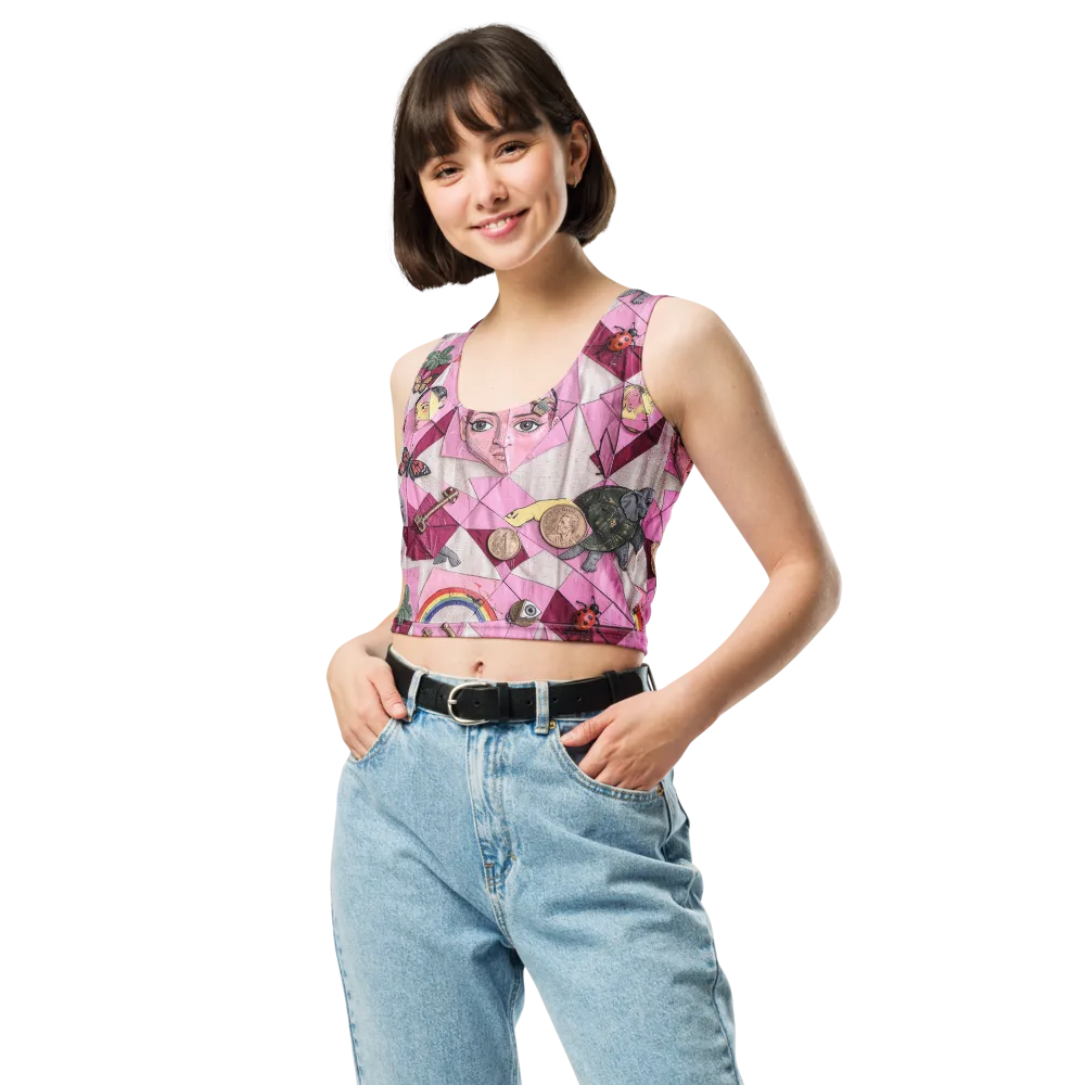 Pink Paradox on Crop Top — Front