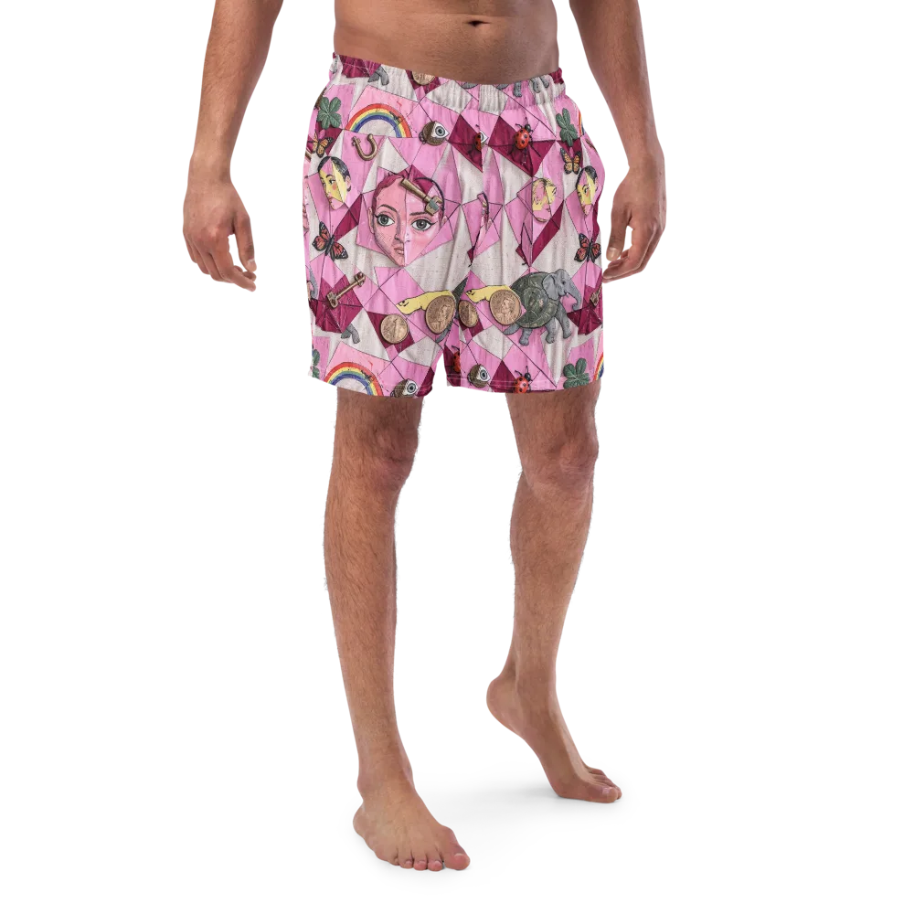 Pink Paradox on Swim Trunks — Front