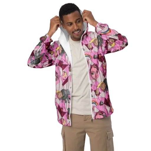 Pink Paradox on a Men's Windbreaker