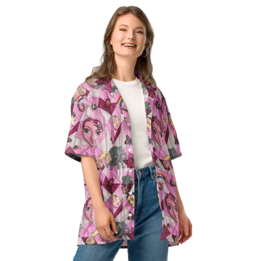 Pink Paradox on a Button Shirt