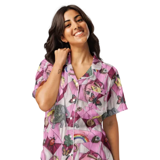 Pink Paradox on a Women's Short Sleeve Pajama Top