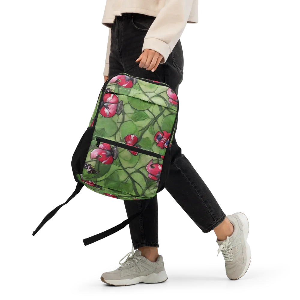Crimson Lily Pad on Utility Backpack — Front