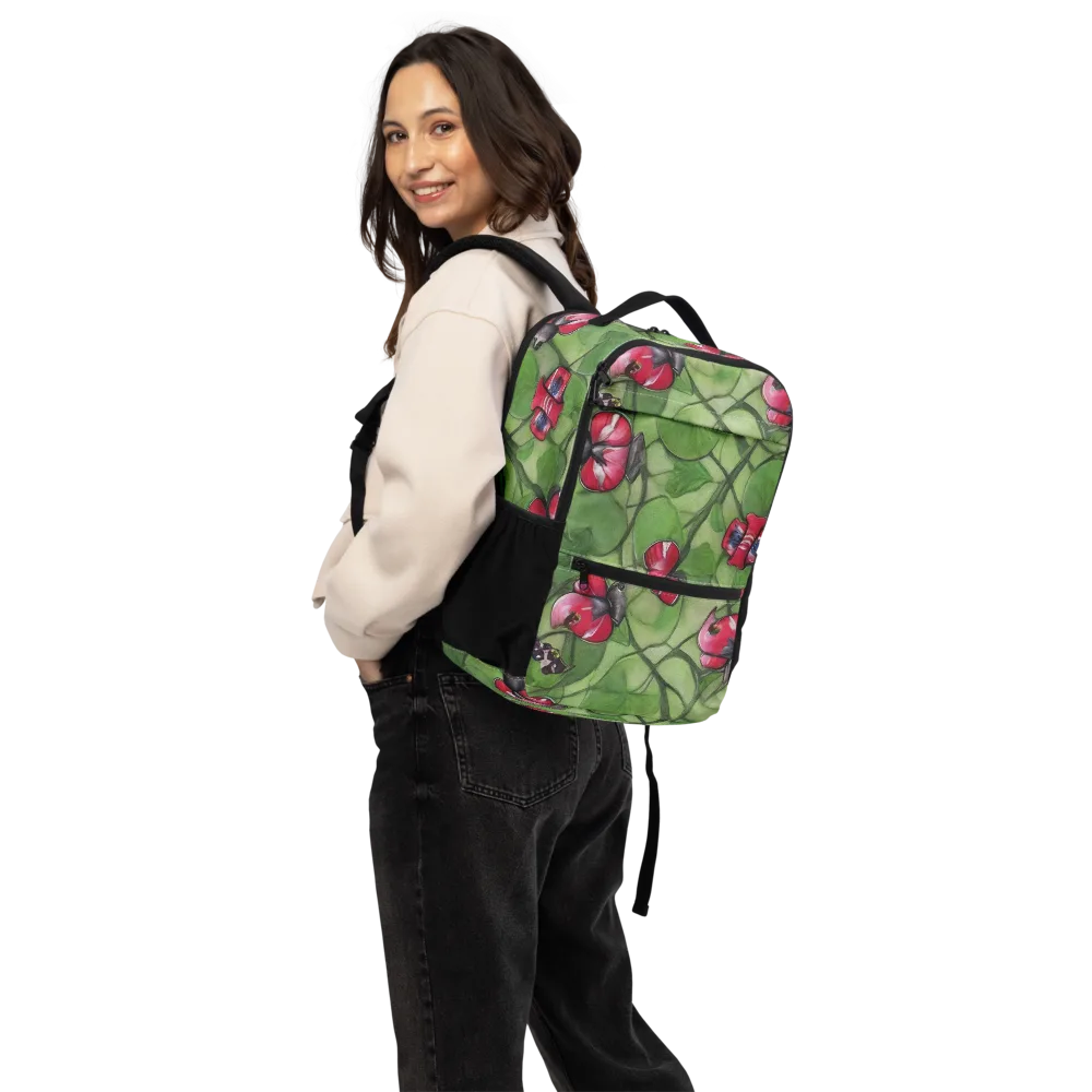 Crimson Lily Pad on Utility Backpack — Back