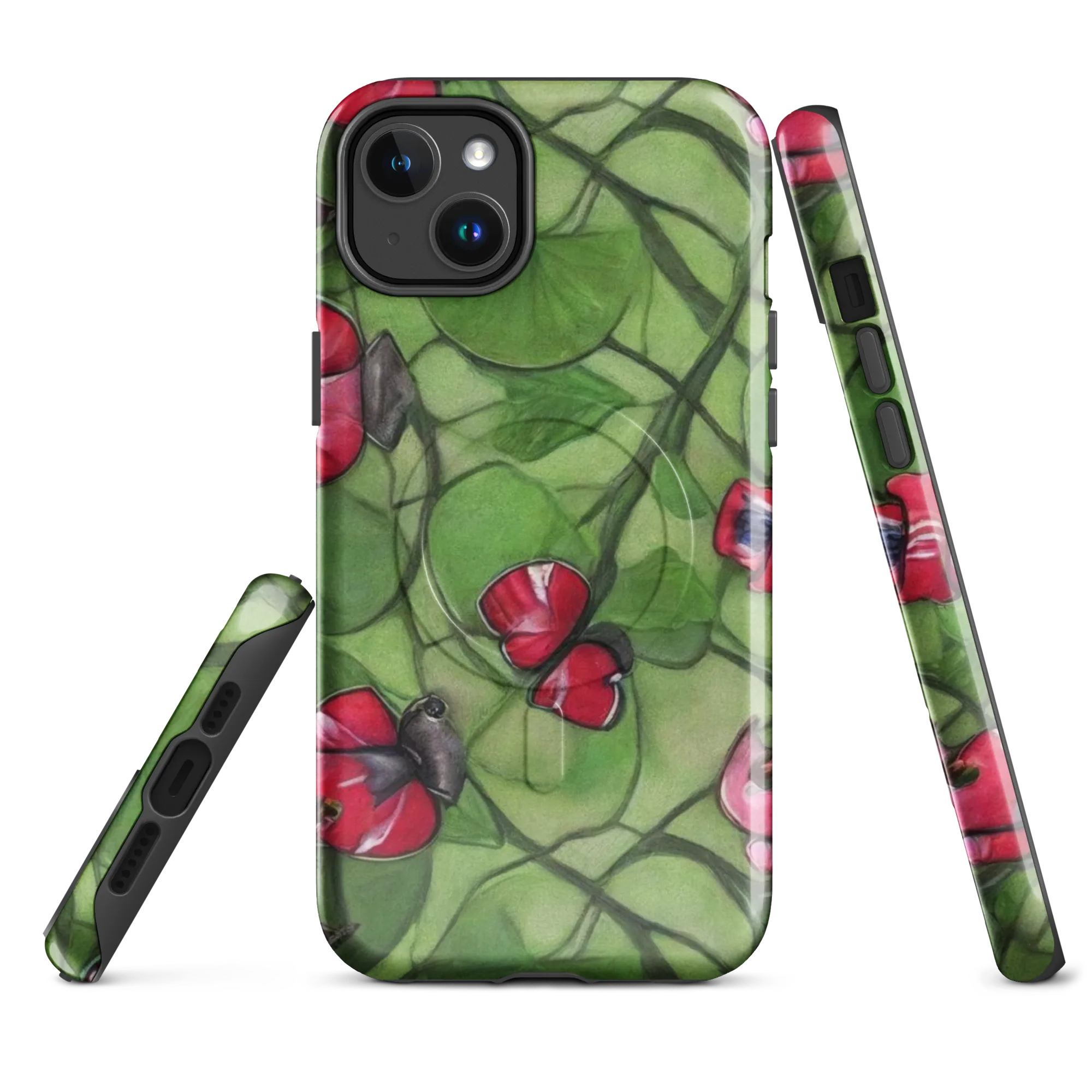 Crimson Lily Pad on MagSafe Tough Case for iPhone® — Front