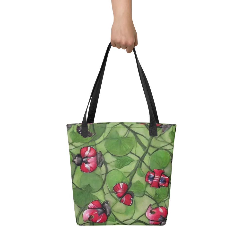 Crimson Lily Pad on Tote Bag — Front