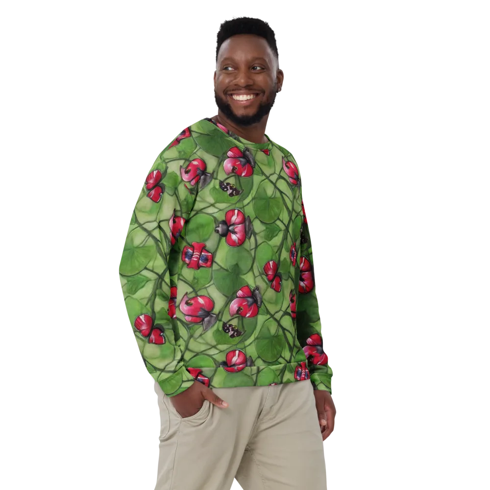 Crimson Lily Pad on Sweatshirt — Front
