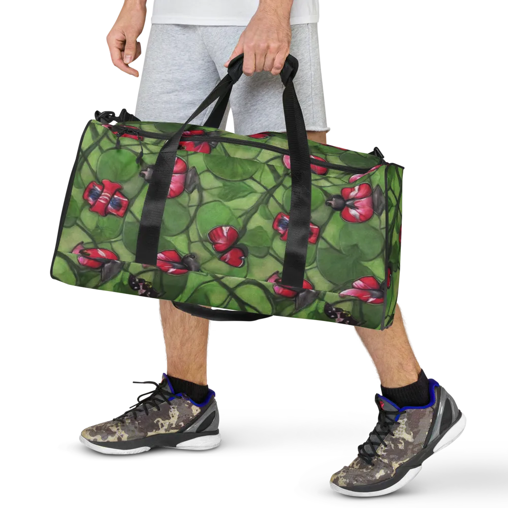 Crimson Lily Pad on Duffle Bag — Front