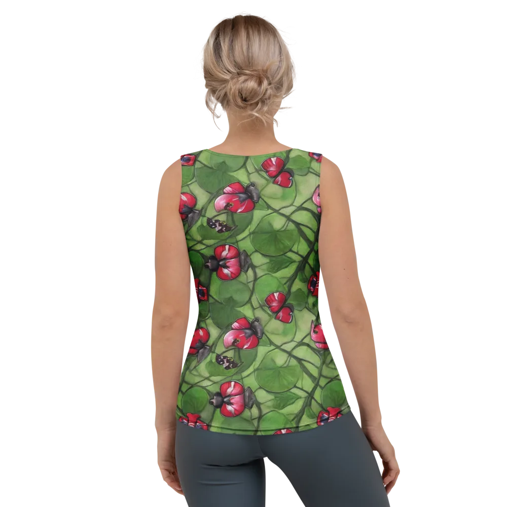 Crimson Lily Pad on Women's Tank Top — Back
