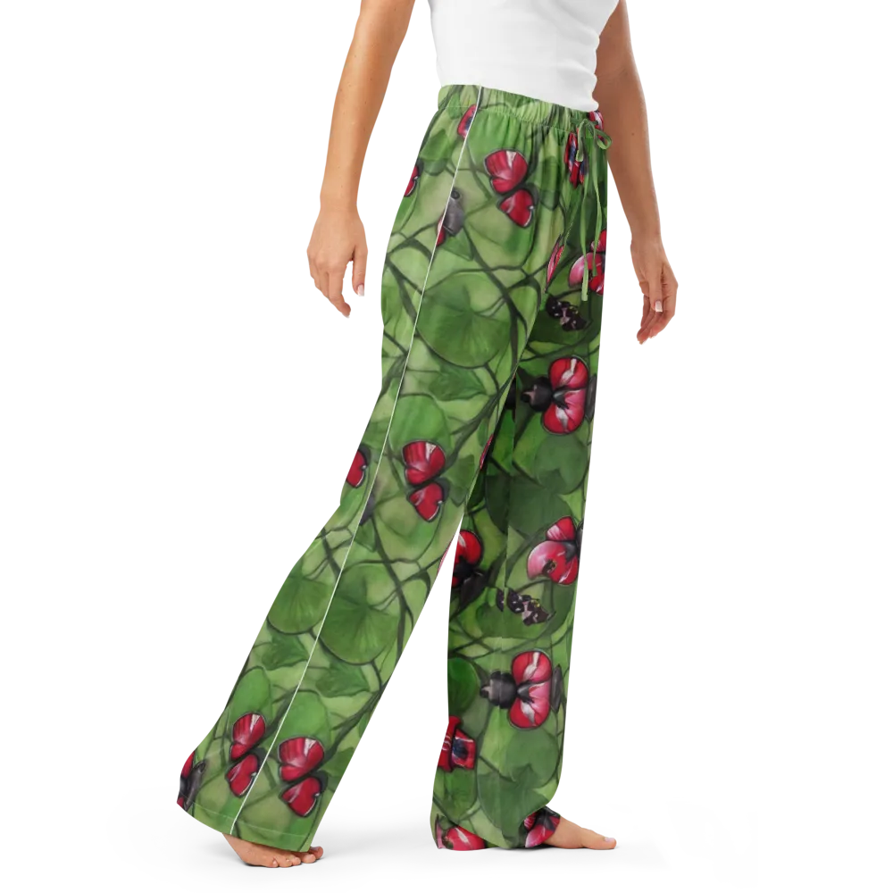 Crimson Lily Pad on Women's Pajama Pants — Right Front