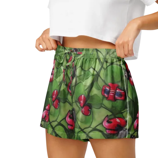 Crimson Lily Pad on a Women's Pajama Shorts