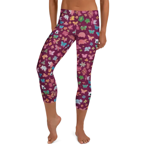 Mauve Meadow on a Capri Leggings