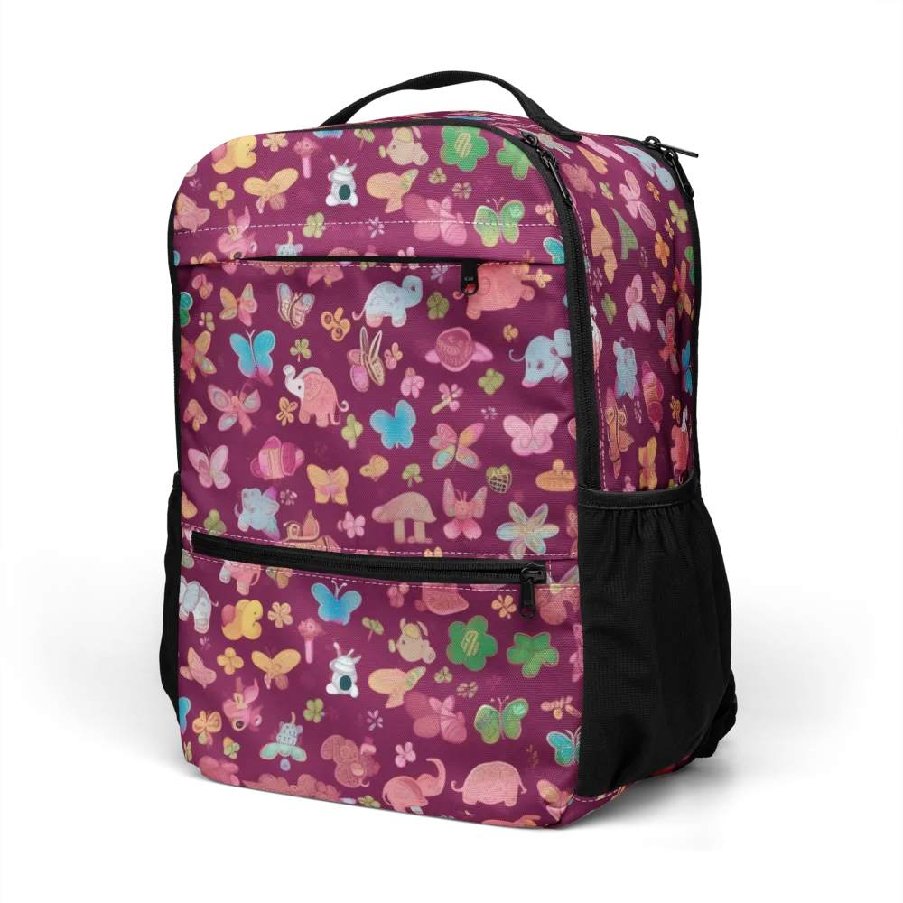 Mauve Meadow on Utility Backpack — Left Front