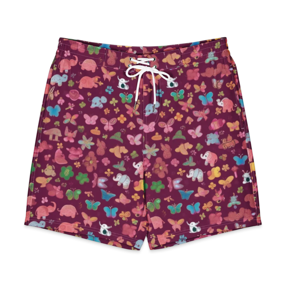 Mauve Meadow on Men's Board Shorts — Front