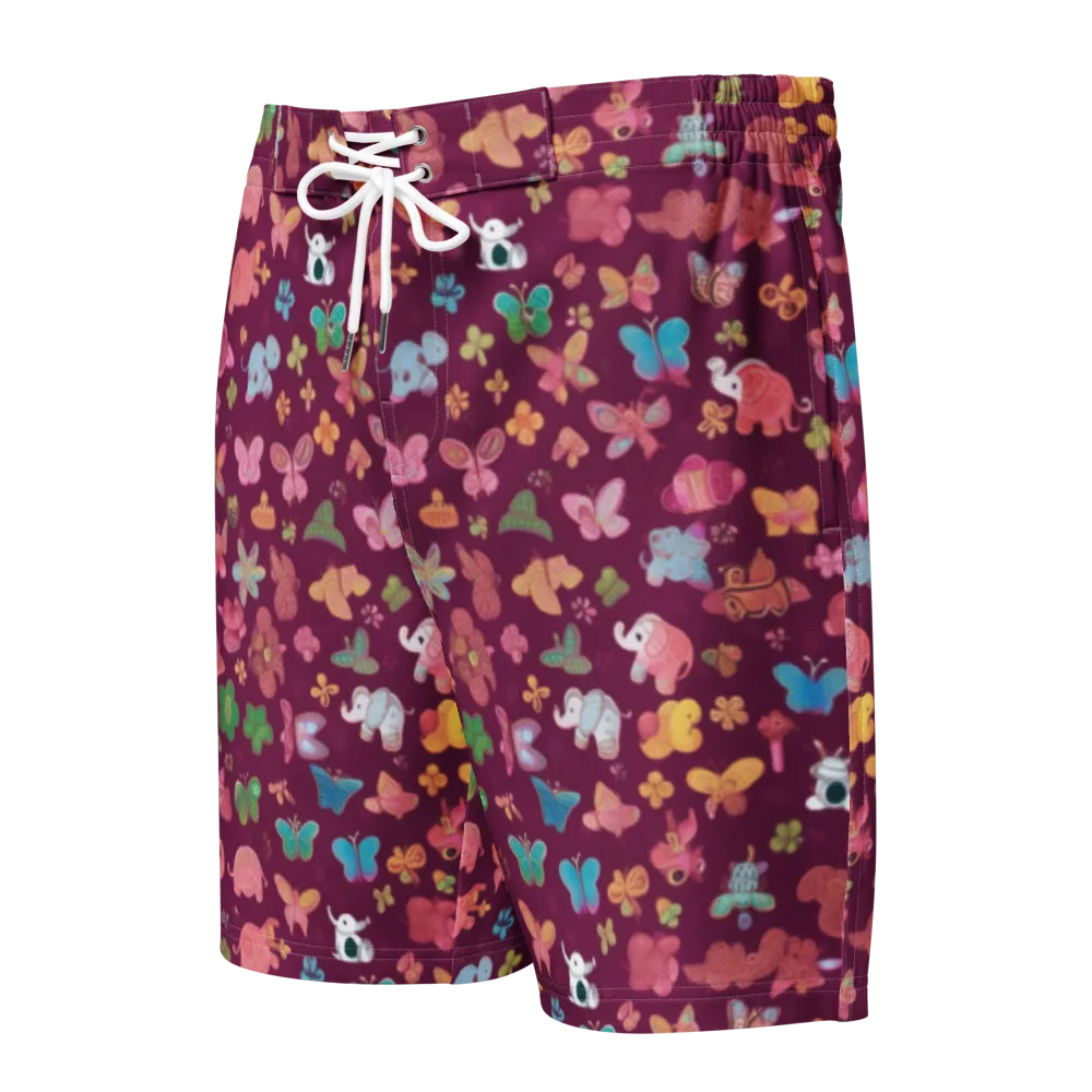 Mauve Meadow on Men's Board Shorts — Front