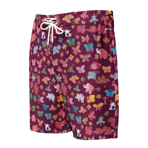 Mauve Meadow on a Men's Board Shorts