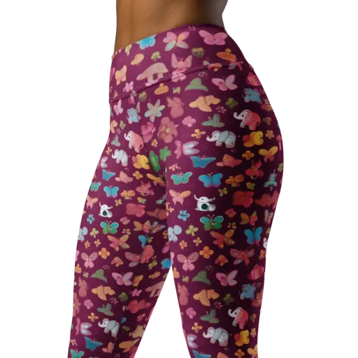 Mauve Meadow on a Yoga Leggings