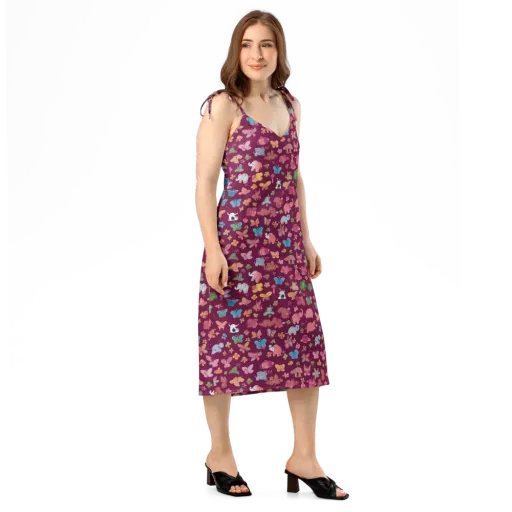 Mauve Meadow on a Slip Dress