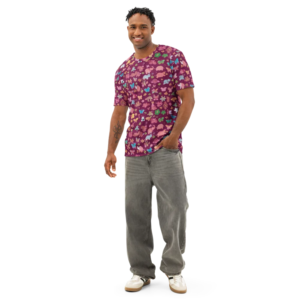 Mauve Meadow on Men's Cotton Crew Neck T-Shirt — Front