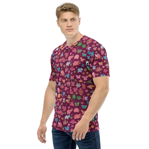 Mauve Meadow on a Men's Crew Neck T-Shirt